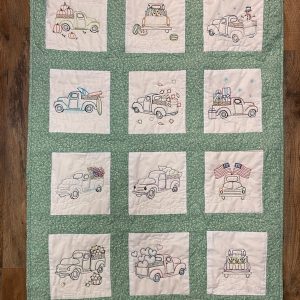 Embroidered Truck Quilt